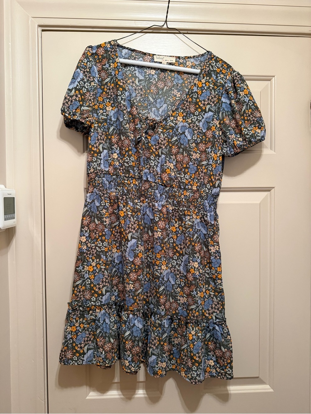 Bepop dark green floral sun dress